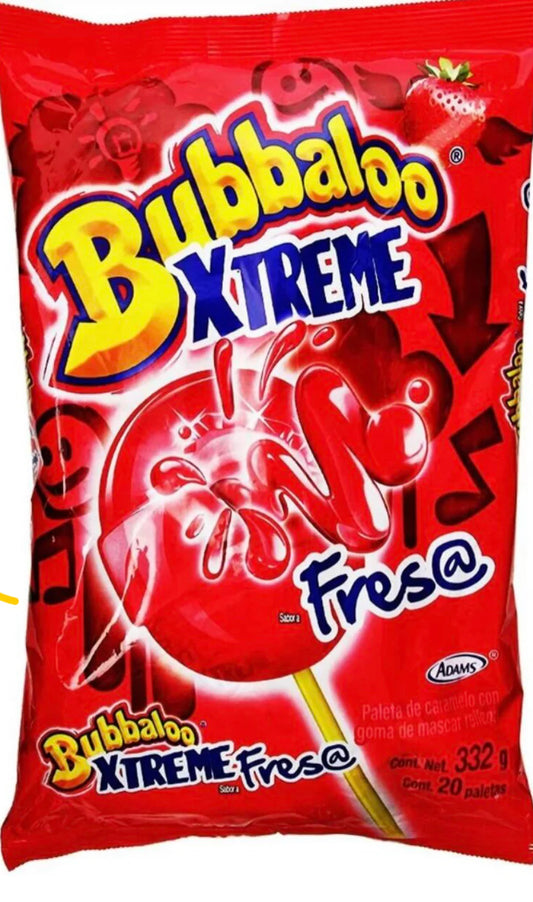 Bubbaloo Xtreme Sabor Fresa Paleta